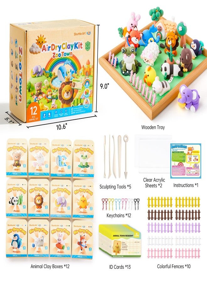 Shuttle Art Air Dry Clay for Kids - Zoo Town, 55 PCS Modeling Clay Kit with Sculpting Tools and Tutorials, Safe & Non-Sticky, Craft Gifts for Boys & Girls - Image 3